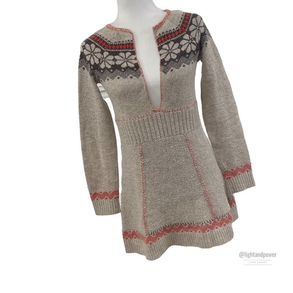 Free People Sweaters - Free People Fair Isle V-Neck Tunic Sweater Dress